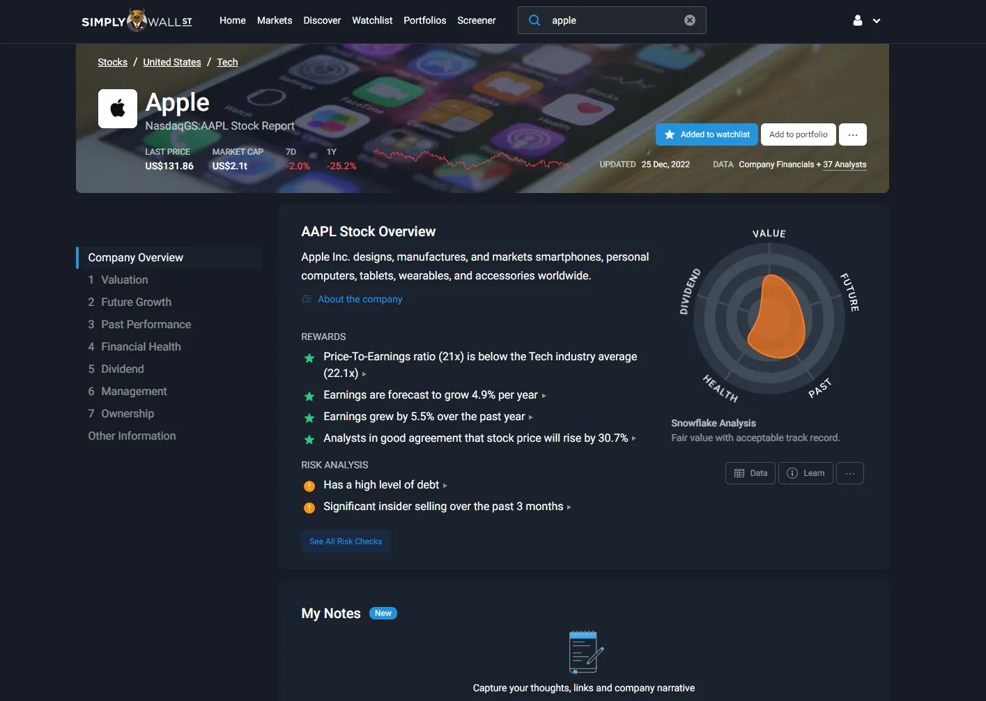 Simply Wall St screen